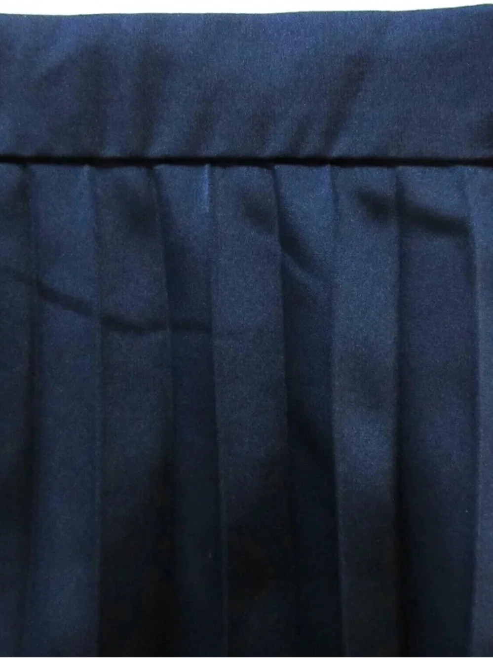 J. Crew Navy Blue Satin Pleated Midi Skirt Size 8 Style AC473 Back Zip